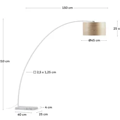 Wohnen Weiße Möbel|Lampen & Leuchten*Bogenleuchte mit Holzfurnier Schirm - Nango