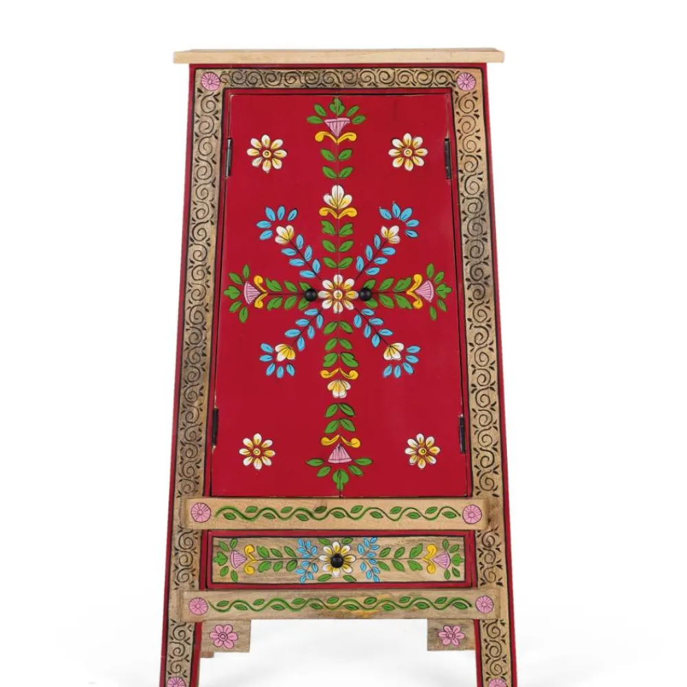 Wohnen Boho Style Möbel|Designermöbel*Boho Kommode mit Blumen Dekor im Folklore Style - Gionala