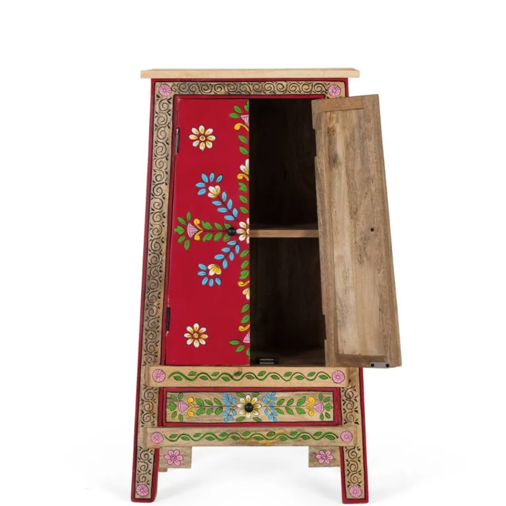 Wohnen Boho Style Möbel|Designermöbel*Boho Kommode mit Blumen Dekor im Folklore Style - Gionala