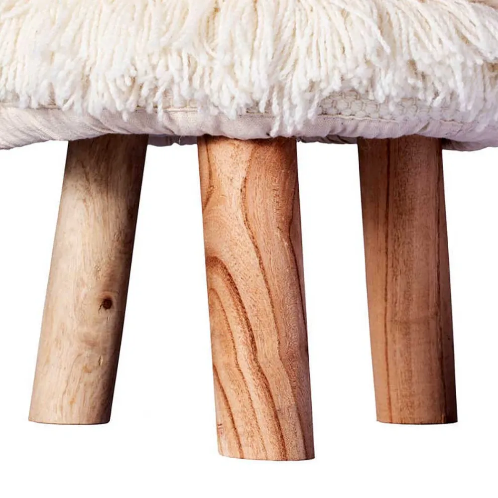 Wohnen Sessel & Hocker|Boho Style Möbel*Boho Style Hocker in Cremeweiß - Puertos