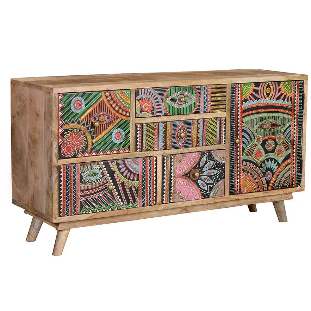 Wohnen Boho Style Kommode handbemalt - Winner