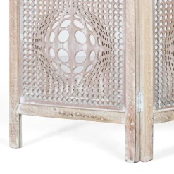 Wohnen Paravents|Boho Style Möbel*Boho Style Paravent in Antikweiß - Siao