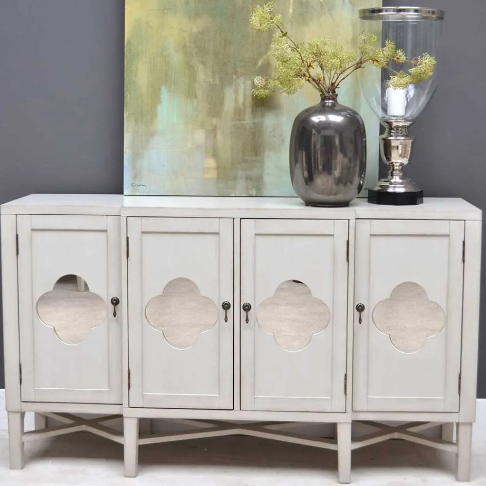 Wohnen Vintage Möbel*Boho Türen-Kommode in Antikweiß - Anice