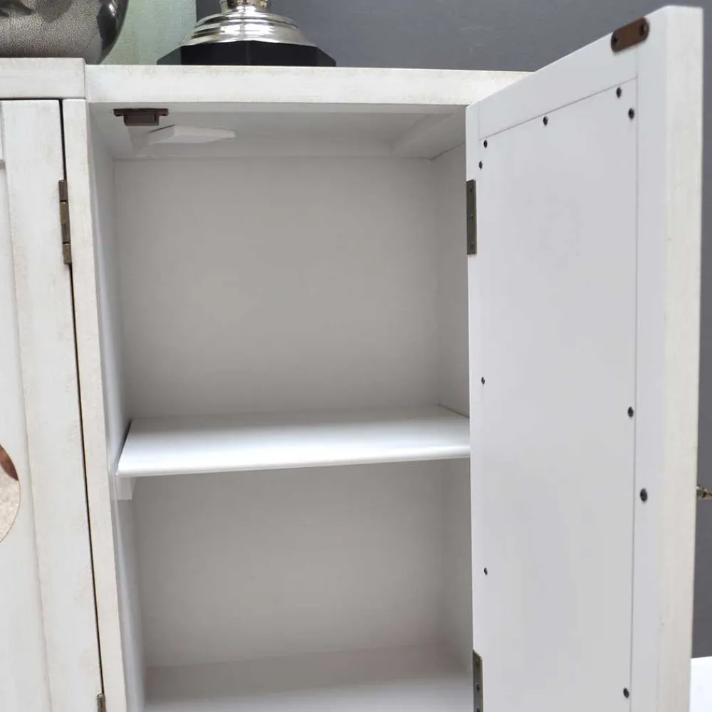 Wohnen Vintage Möbel*Boho Türen-Kommode in Antikweiß - Anice