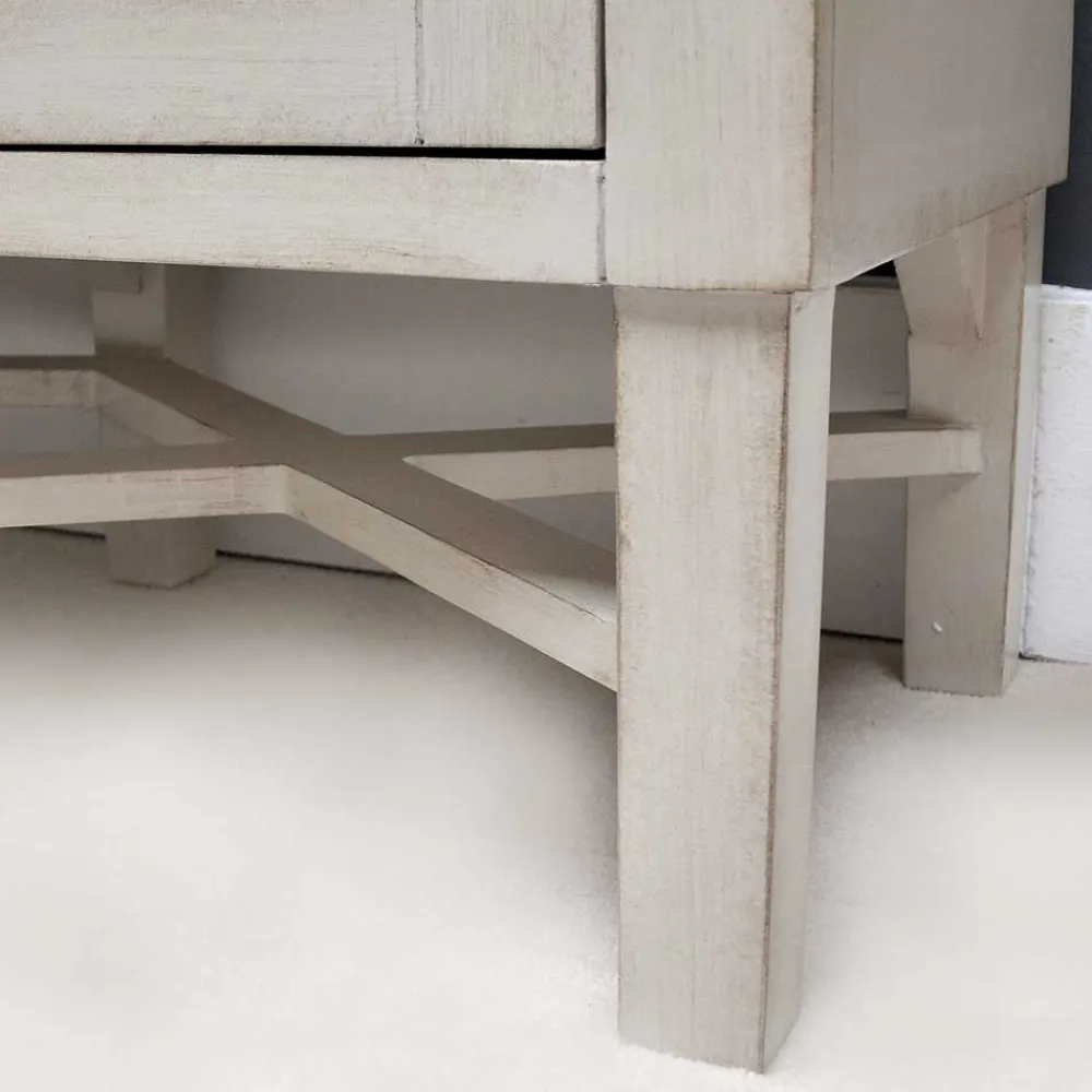 Wohnen Vintage Möbel*Boho Türen-Kommode in Antikweiß - Anice