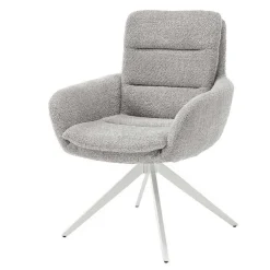 Wohnen Küchenstühle|Esszimmerstühle*Boucle Armlehnenstuhl in Grau - Lulumo (2er Set)