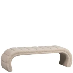 Wohnen Küchenbänke|Bettbänke*Boucle Design Bank in Beigegrau - Porian
