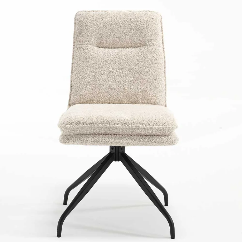 Wohnen Boucle Drehstuhl in Creme - Rocono