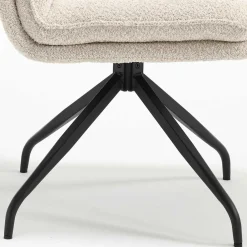 Wohnen Boucle Drehstuhl in Creme - Rocono