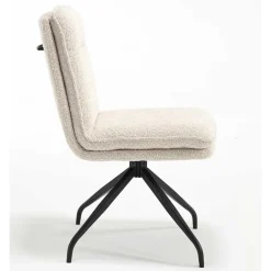 Wohnen Boucle Drehstuhl in Creme - Rocono