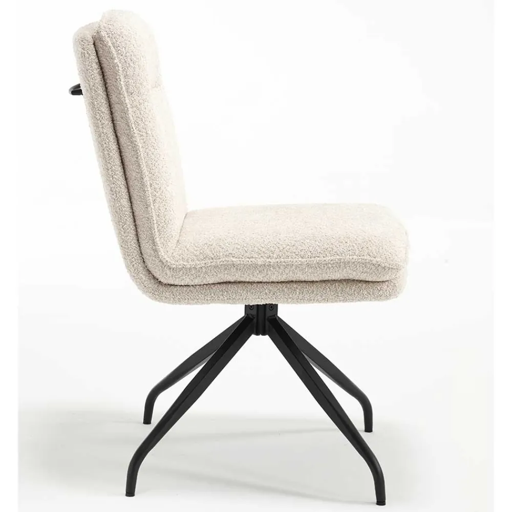 Wohnen Boucle Drehstuhl in Creme - Rocono