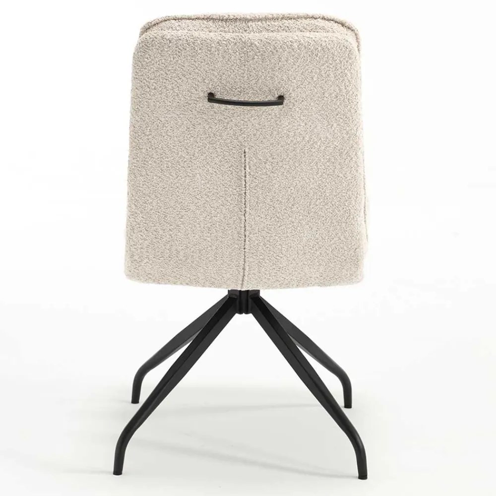 Wohnen Boucle Drehstuhl in Creme - Rocono