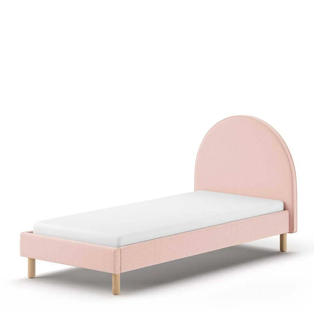 Wohnen Boucle Einzelbett in Rosa mit Natur - Skylab