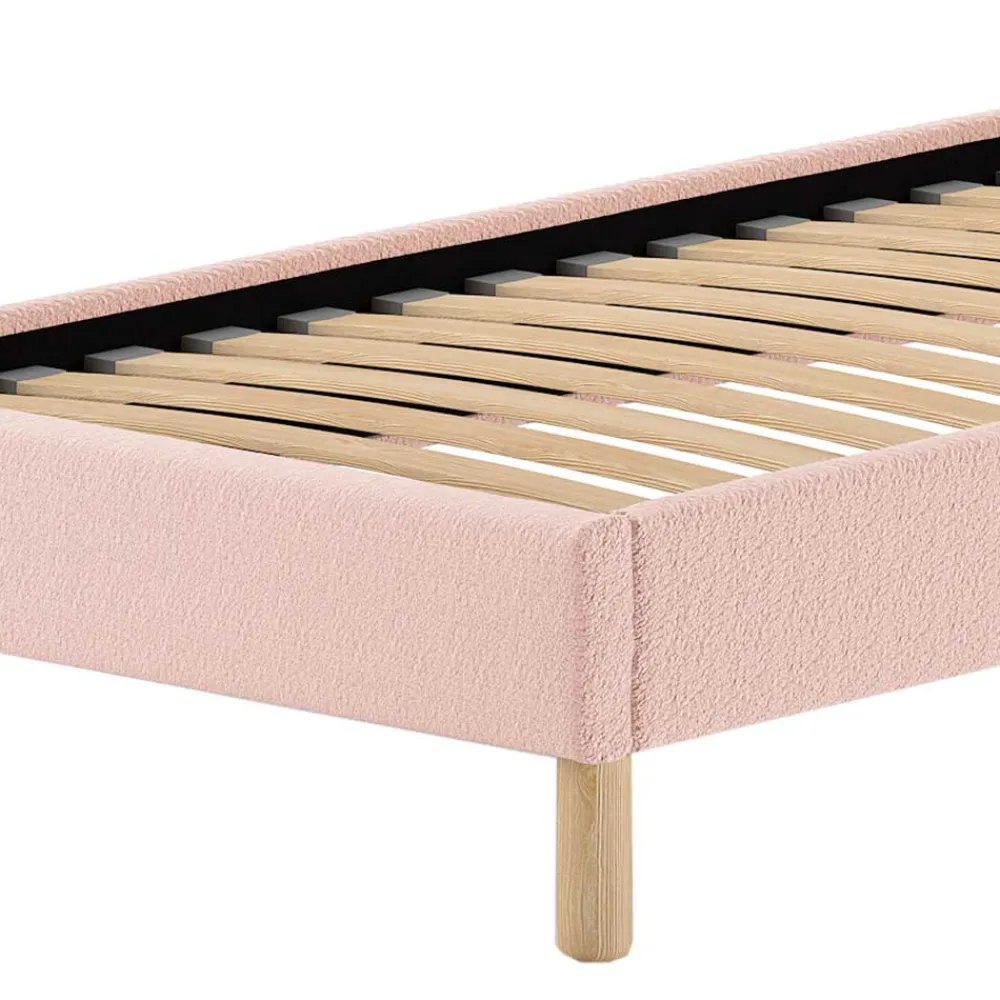 Wohnen Boucle Einzelbett in Rosa mit Natur - Skylab