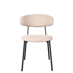 Wohnen Küchenstühle|Esszimmerstühle*Boucle Polsterstuhl in Beigegrau - Flair (2er Set)