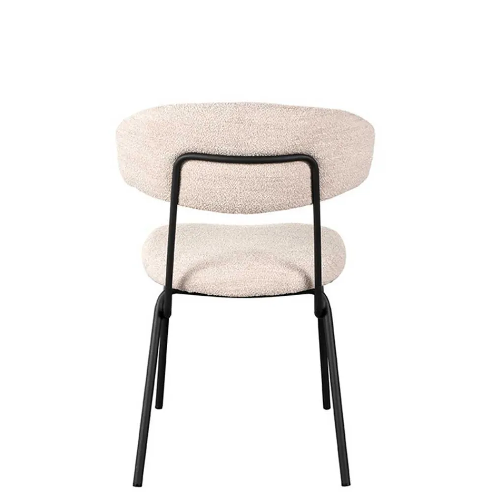 Wohnen Küchenstühle|Esszimmerstühle*Boucle Polsterstuhl in Beigegrau - Flair (2er Set)