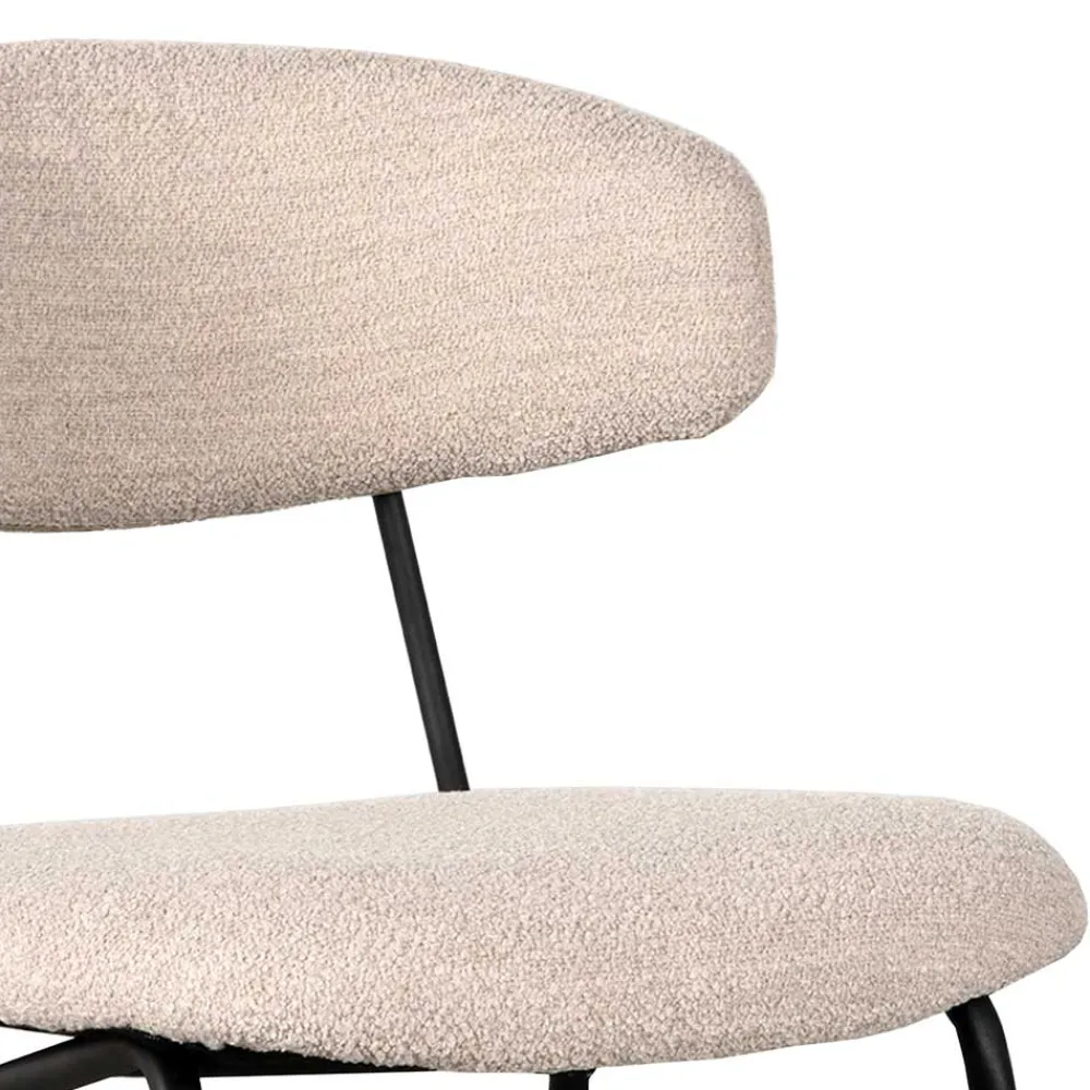 Wohnen Küchenstühle|Esszimmerstühle*Boucle Polsterstuhl in Beigegrau - Flair (2er Set)