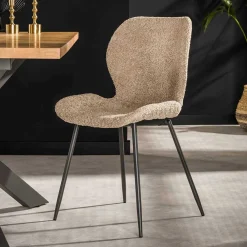 Wohnen Boucle Schalenstühle in Beige - Dirava (4er Set)