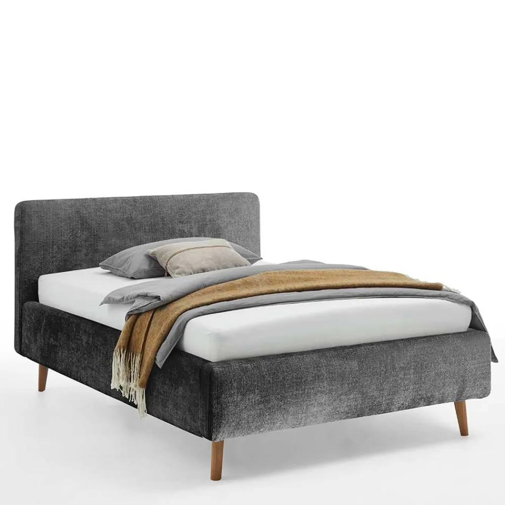 Wohnen Boucle Stauraumbett in Anthrazit - Seen