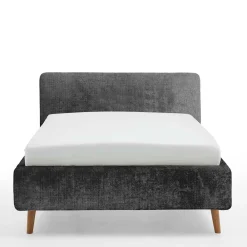 Wohnen Boucle Stauraumbett in Anthrazit - Seen