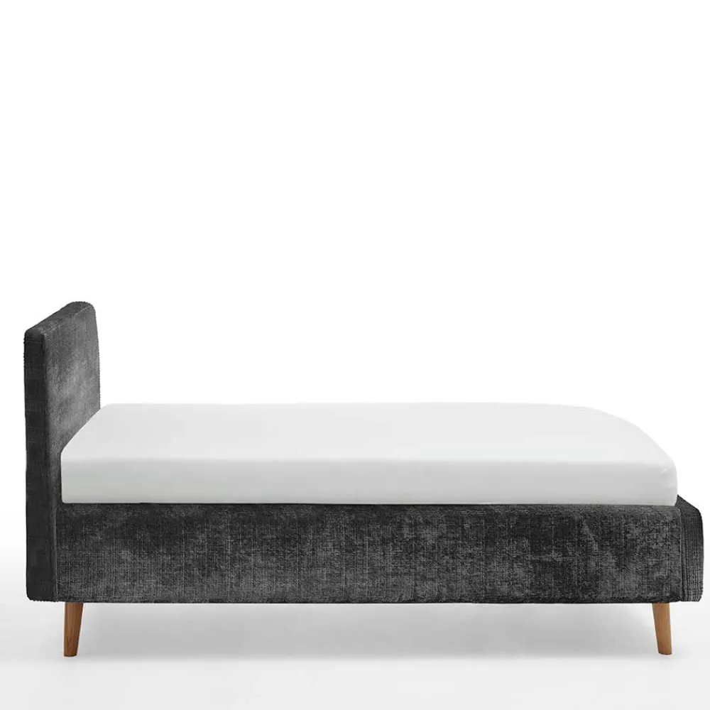 Wohnen Boucle Stauraumbett in Anthrazit - Seen