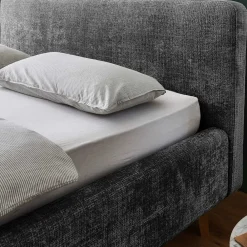 Wohnen Boucle Stauraumbett in Anthrazit - Seen