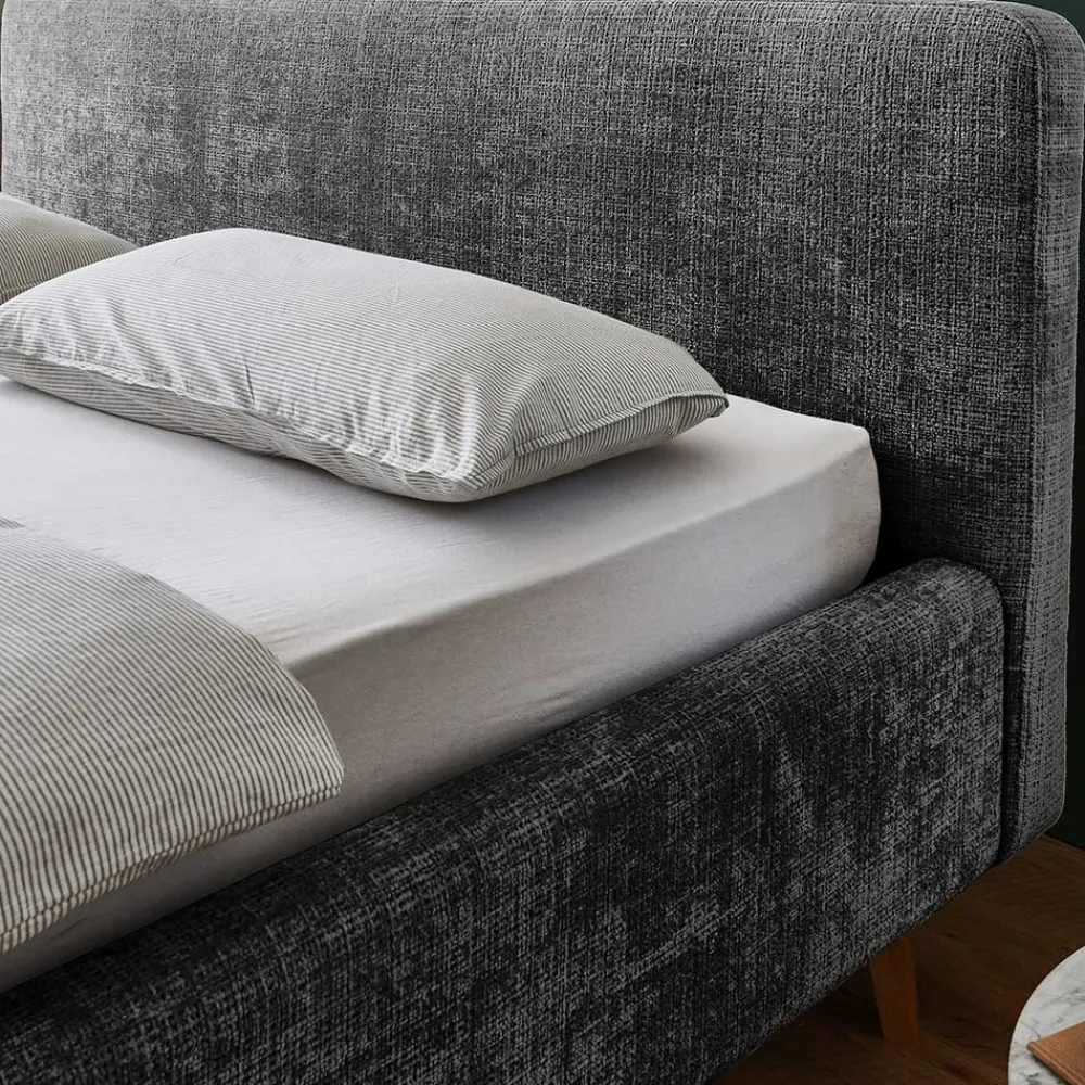 Wohnen Boucle Stauraumbett in Anthrazit - Seen