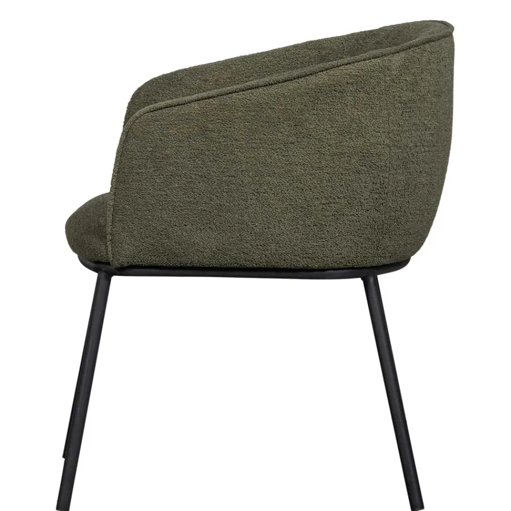 Wohnen Küchenstühle|Esszimmerstühle*Boucle Tischsessel in Dunkelgrün - Norian