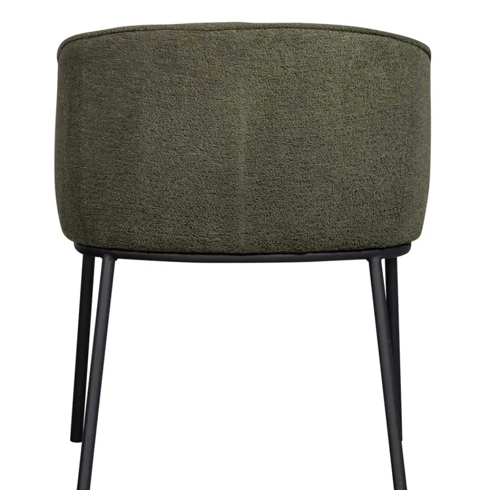 Wohnen Küchenstühle|Esszimmerstühle*Boucle Tischsessel in Dunkelgrün - Norian