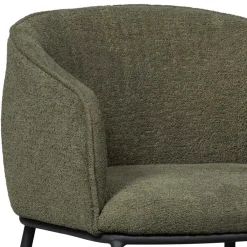 Wohnen Küchenstühle|Esszimmerstühle*Boucle Tischsessel in Dunkelgrün - Norian