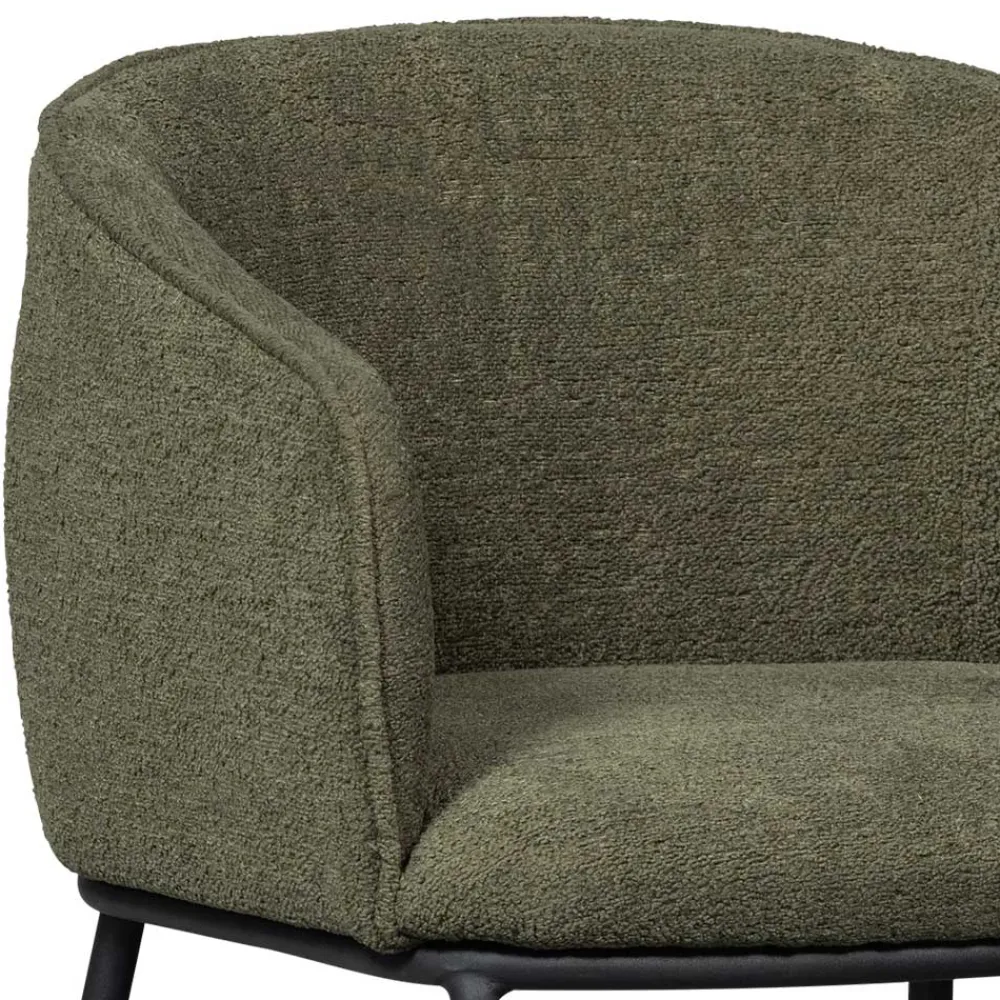 Wohnen Küchenstühle|Esszimmerstühle*Boucle Tischsessel in Dunkelgrün - Norian