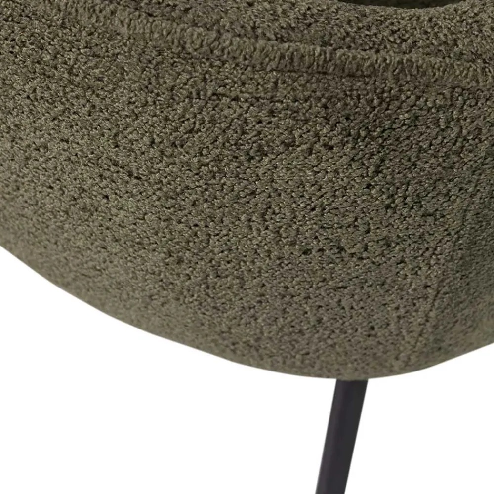 Wohnen Küchenstühle|Esszimmerstühle*Boucle Tischsessel in Dunkelgrün - Norian