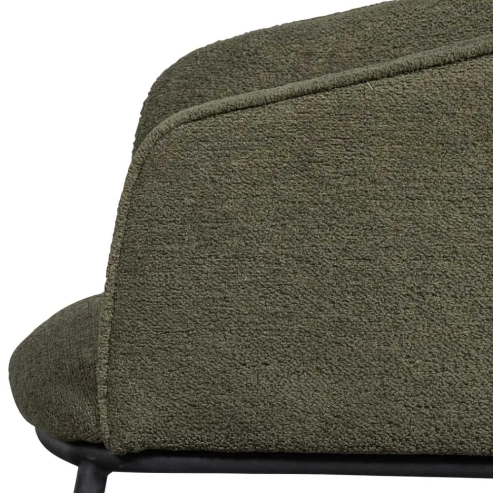 Wohnen Küchenstühle|Esszimmerstühle*Boucle Tischsessel in Dunkelgrün - Norian