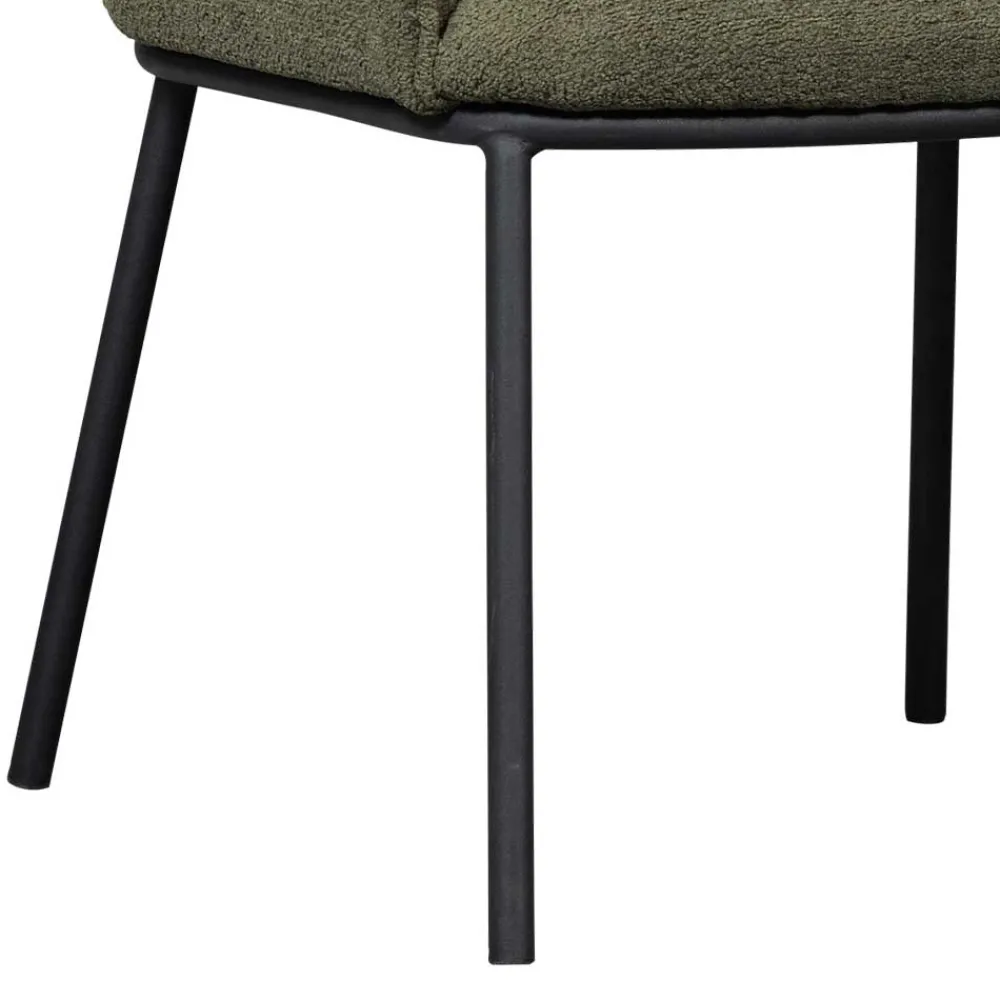 Wohnen Küchenstühle|Esszimmerstühle*Boucle Tischsessel in Dunkelgrün - Norian