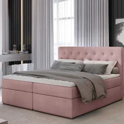 Wohnen Betten|Betten*Boxbett in Altrosa - matter Samt - Fernand