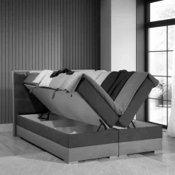 Wohnen Boxbett in Bordeaux Rot und Schwarz - Mandarina