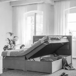 Wohnen Boxbett in Weiß Kunstleder - Larvito