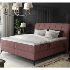 Wohnen Boxbett mit Matratzen in Rosenholz Velours - Serves