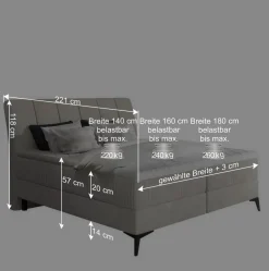 Wohnen Boxbett mit Matratzen in Rosenholz Velours - Serves