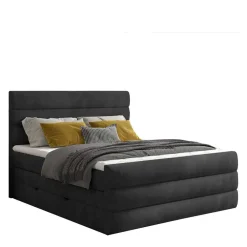 Wohnen Jugendbetten*Boxspringbett in Dunkelgrau Samt - Batros