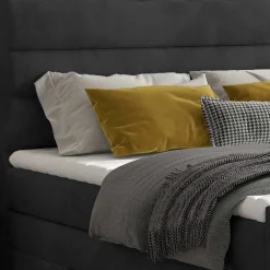 Wohnen Jugendbetten*Boxspringbett in Dunkelgrau Samt - Batros