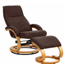 Wohnen Braune Möbel*Brauner Designsessel & Hocker im Set - Amsterdam (zweiteilig)