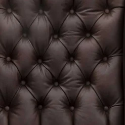 Wohnen Sessel|Chesterfield Möbel*Brauner Federkernsessel mit Lederbezug - Chesterfield - Esmea