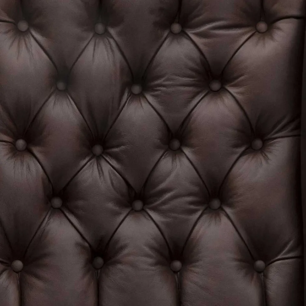 Wohnen Sessel|Chesterfield Möbel*Brauner Federkernsessel mit Lederbezug - Chesterfield - Esmea
