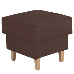 Wohnen Brauner Polsterhocker mit Kunstlederbezug - Revelinda