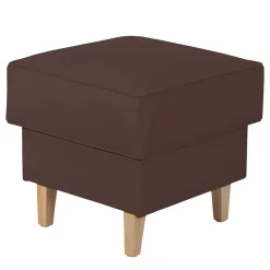 Wohnen Brauner Polsterhocker mit Kunstlederbezug - Revelinda