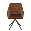 Wohnen Brauner Tischsessel aus Samtvelours - Bostan (2er Set)