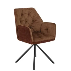 Wohnen Brauner Tischsessel aus Samtvelours - Bostan (2er Set)