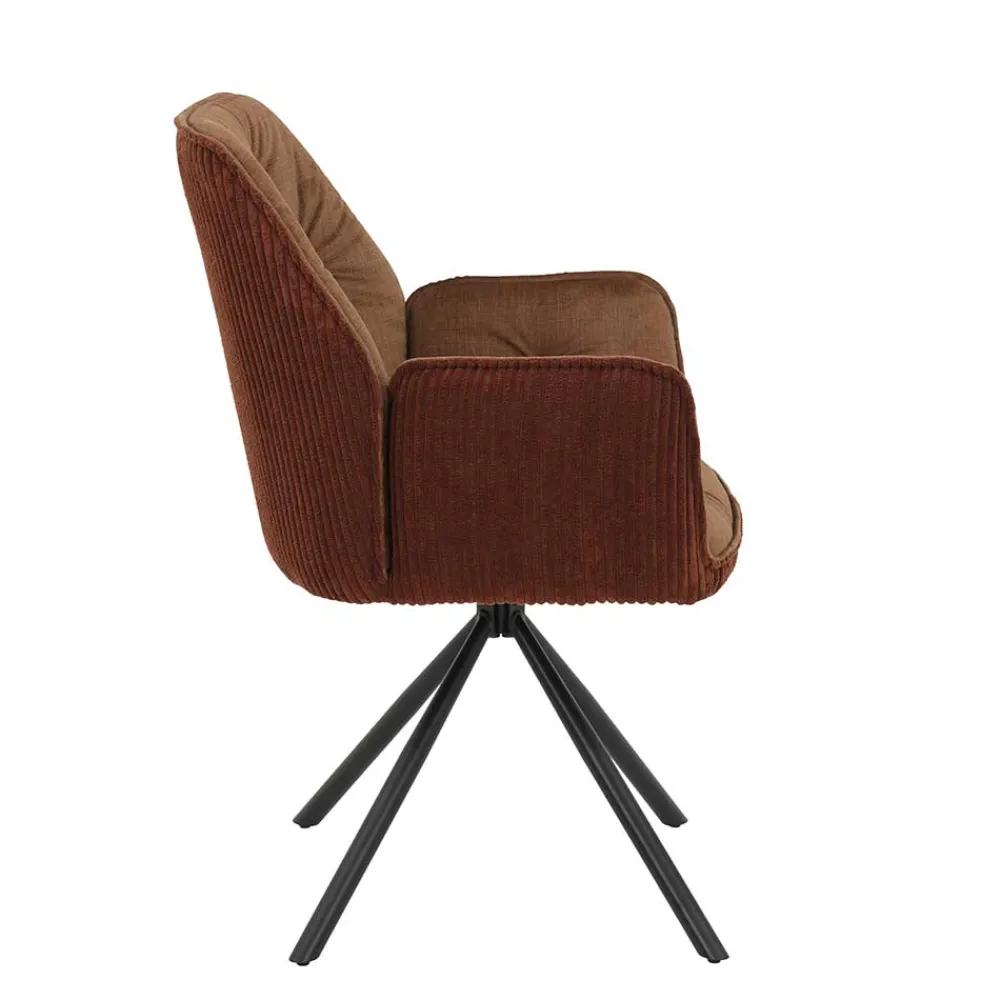 Wohnen Brauner Tischsessel aus Samtvelours - Bostan (2er Set)