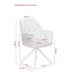Wohnen Brauner Tischsessel aus Samtvelours - Bostan (2er Set)